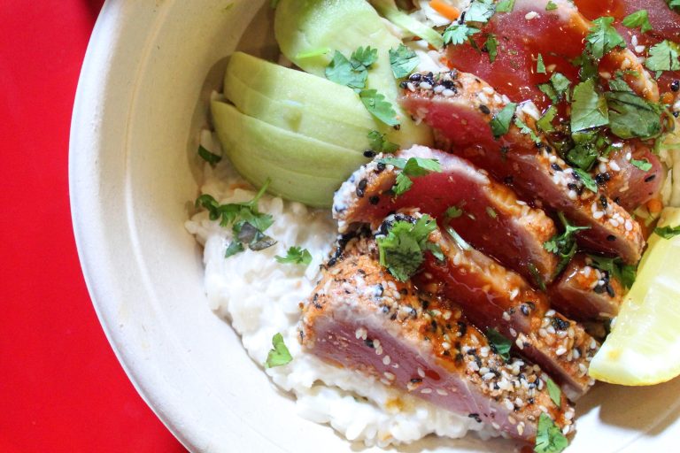 Hawaiian Ahi Tuna Bowl at Aw Shucks in Charleston SC